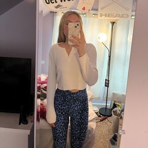 Brandy Melville white ribbed longsleeve